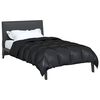 vidaXL Winter Duvet Black 220 x 135 cm Satin and Microfiber