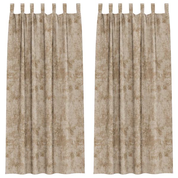 vidaXL Velvet Curtains 2 pcs Champagne 245 x 140 cm Velvet