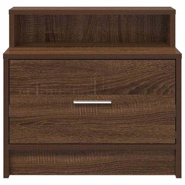 vidaXL Bedside Cabinets with Drawer 2 pcs Brown Oak 51x31x47 cm