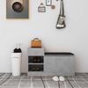 vidaXL Shoe Bench Concrete Grey 94.5x31x57 cm Engineered Wood