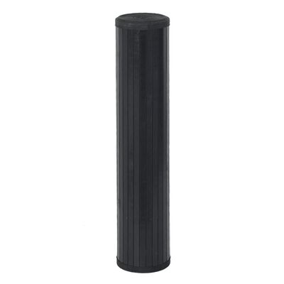 vidaXL Rug Square Black100x100 cm Bamboo