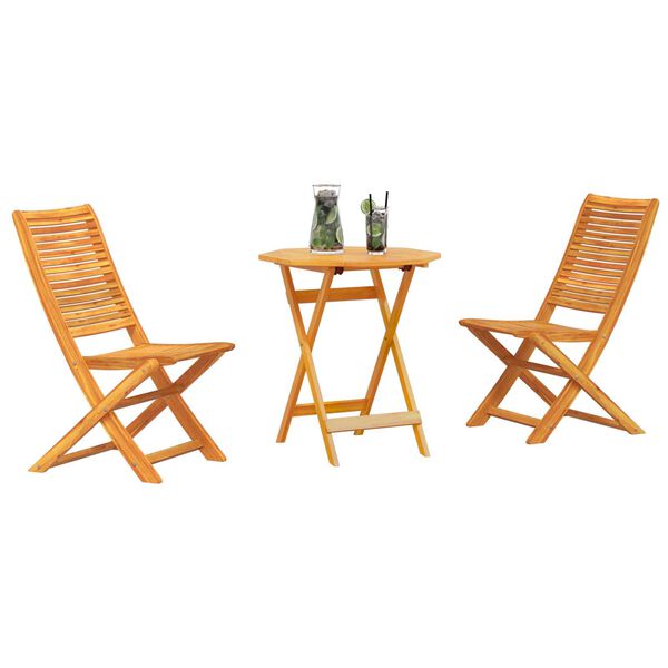 vidaXL Folding Bistro Set Folding 3 pcs Brown Solid acacia wood