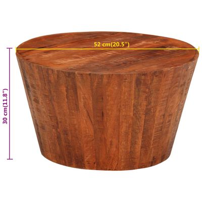 vidaXL Coffee Table Ø 52x30 cm Solid Rough Wood Mango