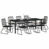 vidaXL Garden Dining Set 9 pcs Black Powder-Coated Steel