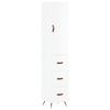 vidaXL Highboard High Gloss White 34.5x34x180 cm Engineered Wood