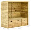 vidaXL Garden Arbour Bench with 3 Drawers 170 cm Solid Pinewood