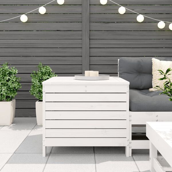 vidaXL Garden Footstool White 62x63.5x53.5 cm Solid Wood Pine