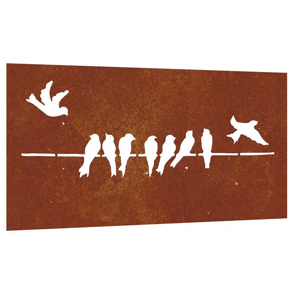 vidaXL Garden Wall Decoration 105x55 cm Corten Steel Bird Design