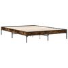 vidaXL Bed Frame without Mattress Smoked Oak 150x200 cm King Size