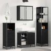 vidaXL Bathroom Furniture Set 3 pcs Black Oak Engineered Wood