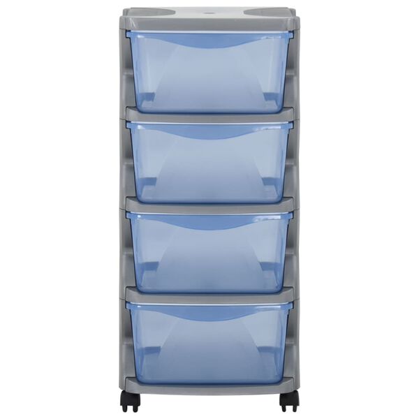 vidaXL Rollable Drawer Cabinet 36x40x80 cm Grey and Blue