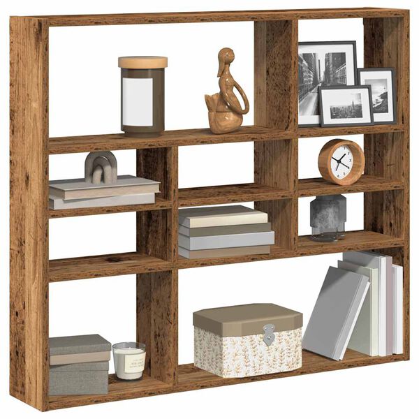 vidaXL Wall Shelf Old Wood 90x16x78 cm Engineered Wood