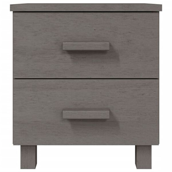 vidaXL Bedside Cabinet HAMAR Light Grey 40x35x44.5 cm Solid Pinewood