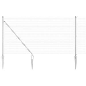 vidaXL Welded Wire Fence with Spikes 100 x 1 m Galvanised Steel Silver