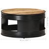 vidaXL Coffee Table Black 68x68x36 cm Solid Rough Mango Wood
