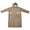 vidaXL Blanket Hoodie Camel L Fleece and Flannel