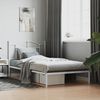 vidaXL Metal Bed Frame without Mattress with Headboard White 107x203cm