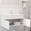 vidaXL Sink Cabinet with Built-in Basin White Engineered Wood