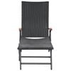 vidaXL Sun Lounger with Wheels Poly Rattan Black