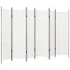 vidaXL 6-Panel Room Divider White 300x180 cm