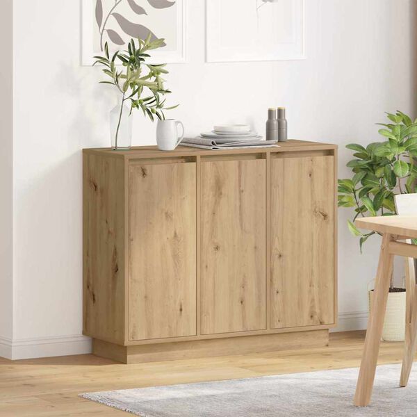 vidaXL LED Sideboard Artisan Oak 90 x 32 x 75 cm Engineered Wood