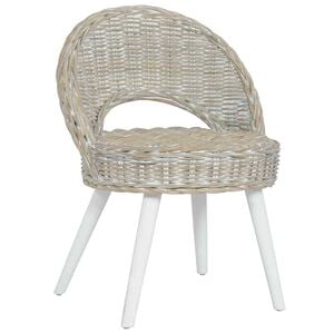 vidaXL Sofa Chair | White | Natural Kubu Rattan, Wood | Standard