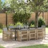 vidaXL Garden Dining Set 9 pcs Beige Powder-Coated Steel