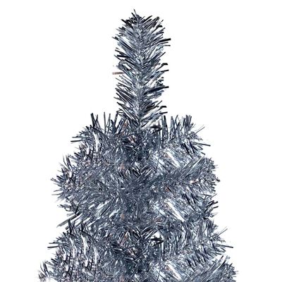 vidaXL Slim Pre-lit Christmas Tree Silver 120 cm