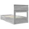 vidaXL Bed Frame with Drawer Grey Sonoma 90 x 200 cm Engineered Wood