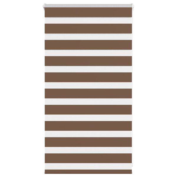 vidaXL Zebra Blind Brown 75x100 cm Fabric Width 70.9 cm Polyester