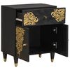 vidaXL Bedside Cabinet with Door with Drawer Black 50 x 33 x 60 cm