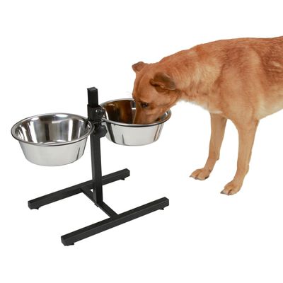 Kerbl Pet Feeders With Stand 2x2.8 L 43 cm Black