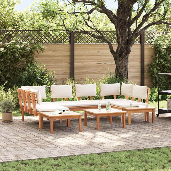vidaXL Garden Sofa Set 4 pcs Brown and Cream