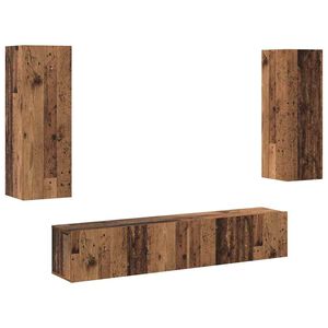 vidaXL Wall Mounted TV cabinets 4 pcs Old Wood Engineered Wood