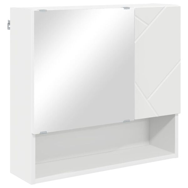 vidaXL Mirror Cabinet with Door White 59 x 17 x 55 cm Engineered wood