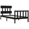 vidaXL Bed Frame without Mattress Black Small Single Solid Wood Pine