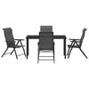 vidaXL Garden Dining Set Height-Adjustable 5 pcs Grey Poly rattan