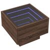 vidaXL Bedside Table with Infinity LED Brown Oak 40x40x30 cm
