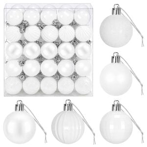 vidaXL Christmas Ball Set 100 pcs White Dia. 4 cm Polystyrene