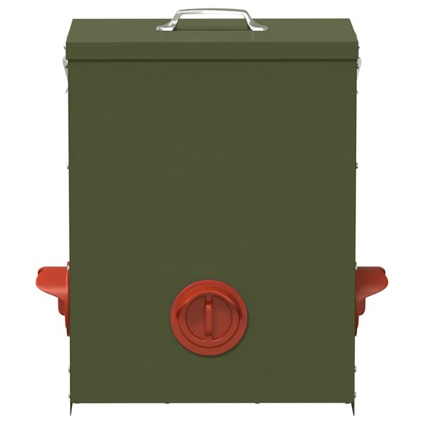 vidaXL Chicken Feeder Olive Green 32.5 x 20.5 x 43 cm