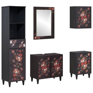 vidaXL Bathroom Cabinet Set 5 pcs Solid Mango Wood