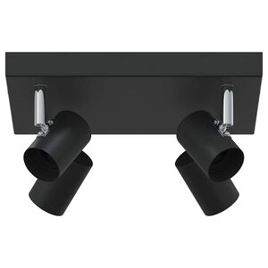 vidaXL Ceiling Spotlight with Spotlights Black 26 x 26 x 11.5 cm Metal