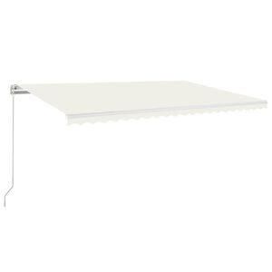 vidaXL Manual Retractable Awning 500x350 cm Cream (313197+313172)