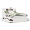 vidaXL Bookcase Bed without Mattress White 140x200 cm Solid Wood Pine