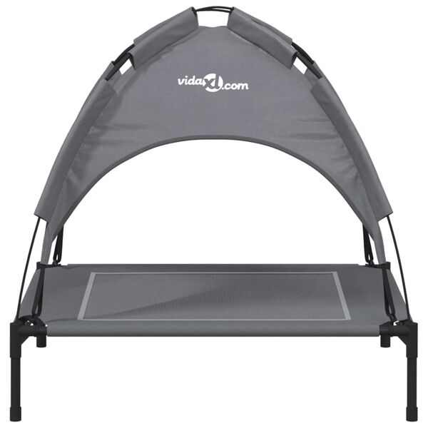 vidaXL Dog Bed with Canopy Anthracite Oxford Fabric and Steel