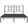 vidaXL Metal Bed Frame without Mattress with Headboard Black 140x190cm