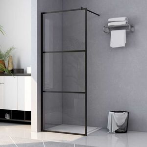 vidaXL Shower walls Black 80 x 195 cm Glass and Aluminium