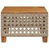vidaXL Garden Table Beige 55x55x36 cm Poly Rattan Acacia Wood