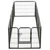 vidaXL Dog Playpen 8 Panels Steel 80x60 cm Black