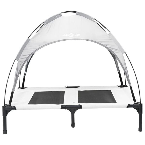vidaXL Dog Bed Folding Manual Silver Grey 92 x 77 x 82.5 cm Steel